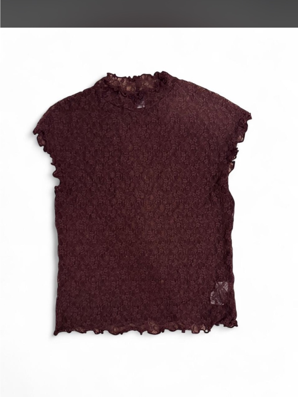 Old Navy Women's Lace Mock Neck Top - Wine